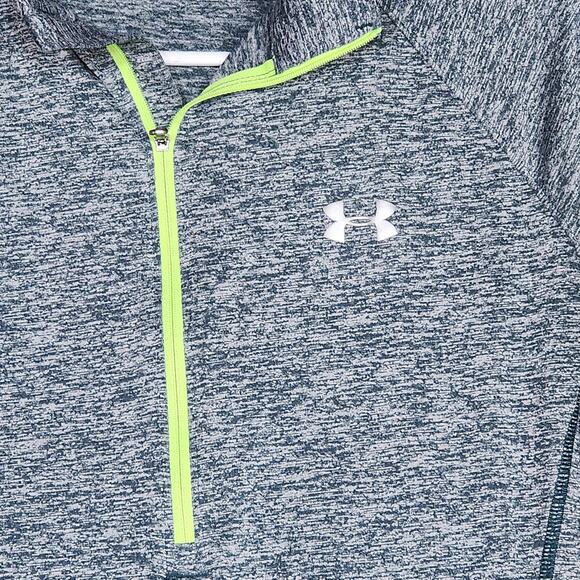 Under Armour 1/4 Zip Top Long Sleeve Heat Gear Heather Gray Loose Fit Medium - Picture 5 of 10